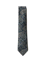 Cravate turquoise à motif paisley