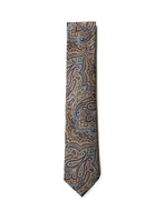 Cravate beige à motif paisley