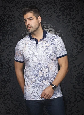 Polo 'Bennett' à motif de fleurs