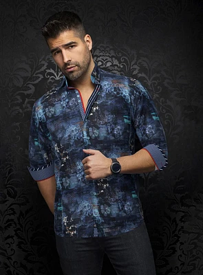 Chemise 'Brice' à imprimé de fleurs abstraites