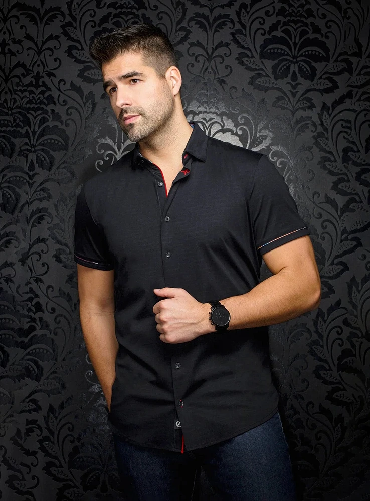Chemise 'Divenere' à imprimé zig-zag tonal