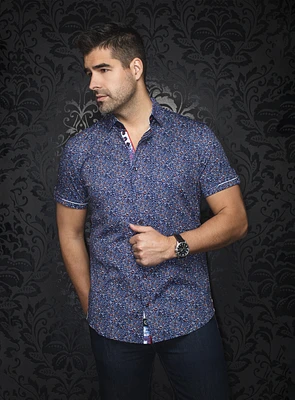 Chemise 'Elton-SS' à micro motif