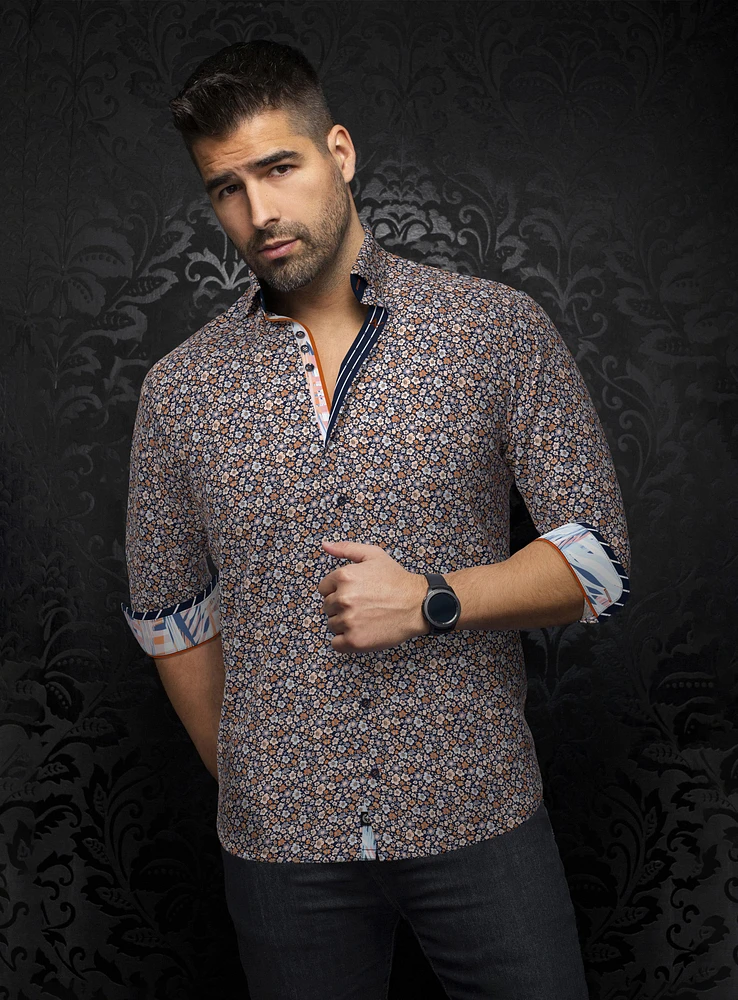 Micro Flowers Print 'Haylo' Shirt