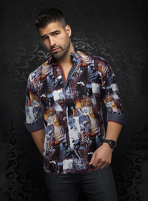 Chemise 'Olson' à motif abstrait