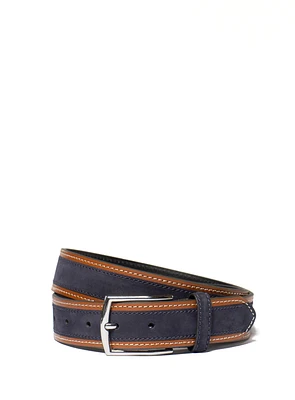 Navy Belt With Cognac Details