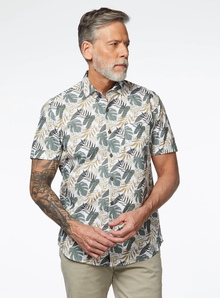 Chemise en popeline à imprimé de jungle
