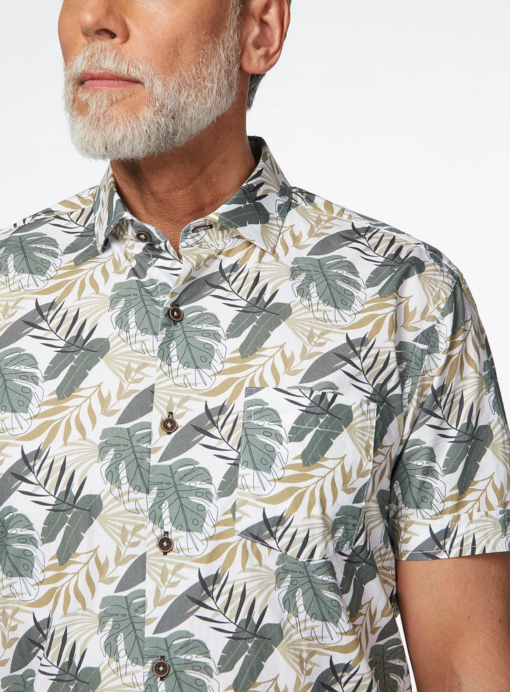 Chemise en popeline à imprimé de jungle
