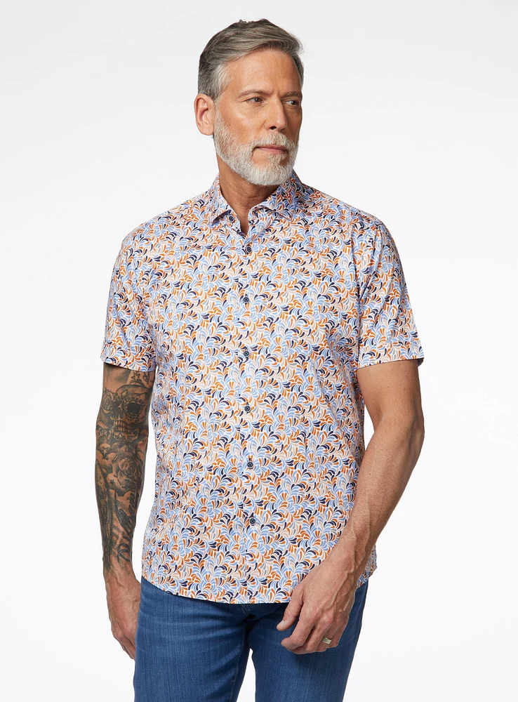 Chemise satinée à imprimé turbo
