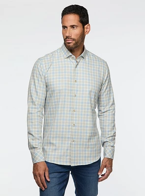 Blue and Grey Plaid Shirt
