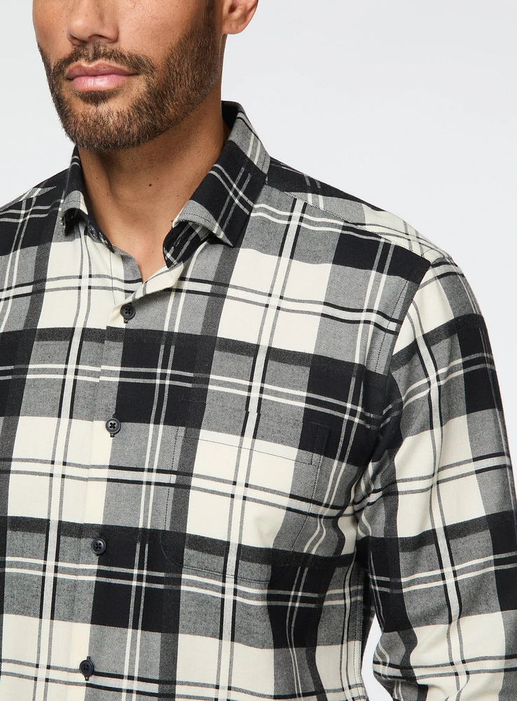Black Plaid Flannel Shirt
