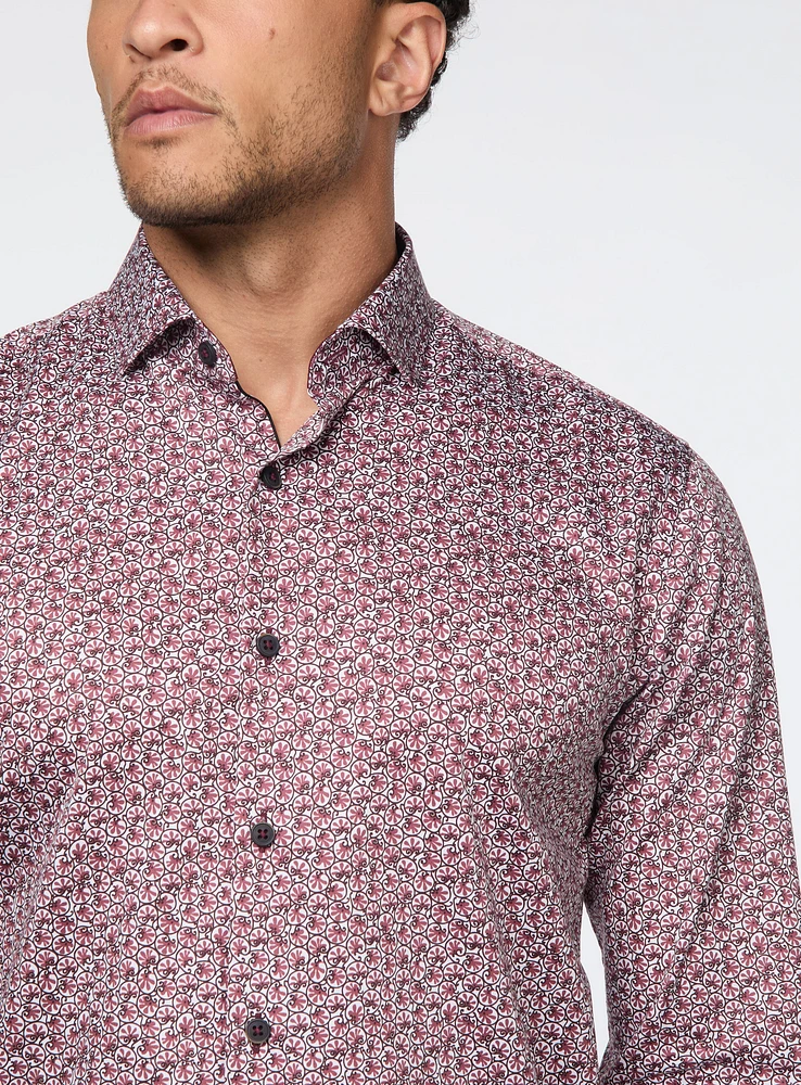 Chemise satinée à motif de tourbillons