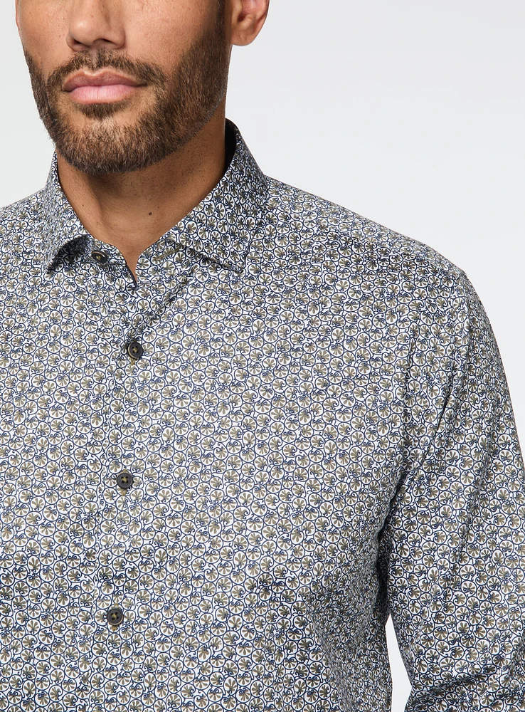 Chemise satinée à motif de tourbillons
