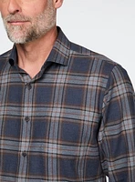 Navy and Brown Plaid Shirt
