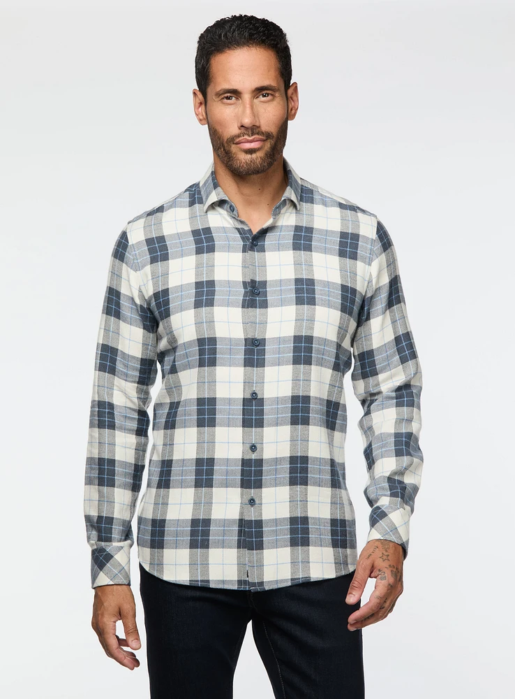 White and Blue Plaid Shirt