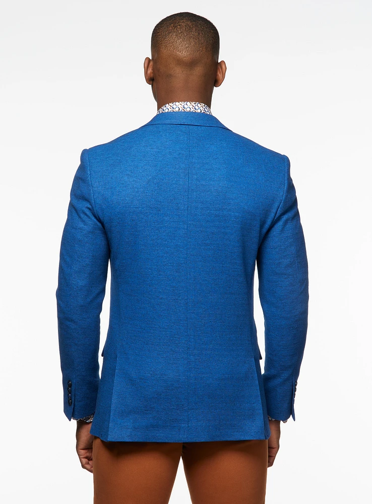 Veston en tricot bleu royal