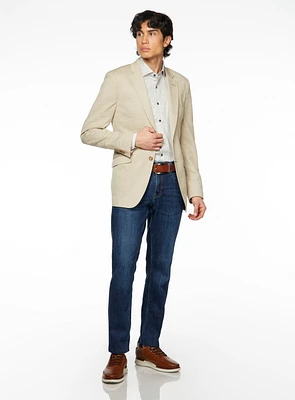 Veston beige à faux uni