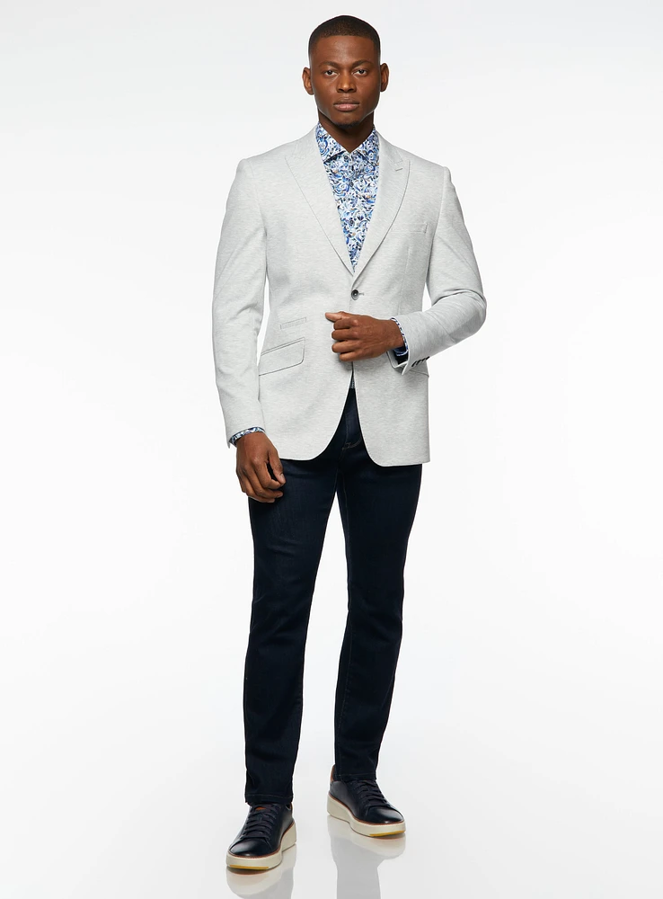 Light Grey Knit Sport Jacket