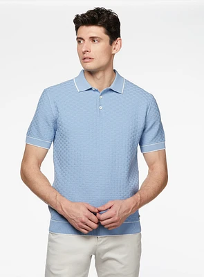 Polo en tissage natté