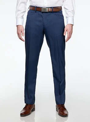 Blue Textured Dress Pants