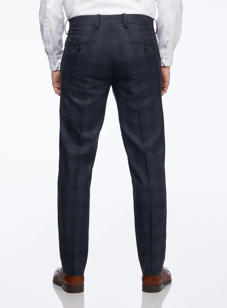 Pantalon habillé marine à carreaux