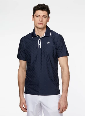 Polo de golf 'AP' à motif jacquard