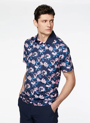 Polo de golf 'AP' à motif floral