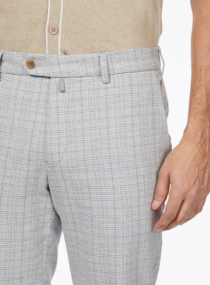 Pantalon bleu clair à carreaux