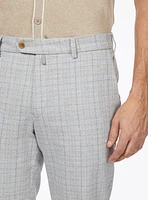 Pantalon bleu clair à carreaux