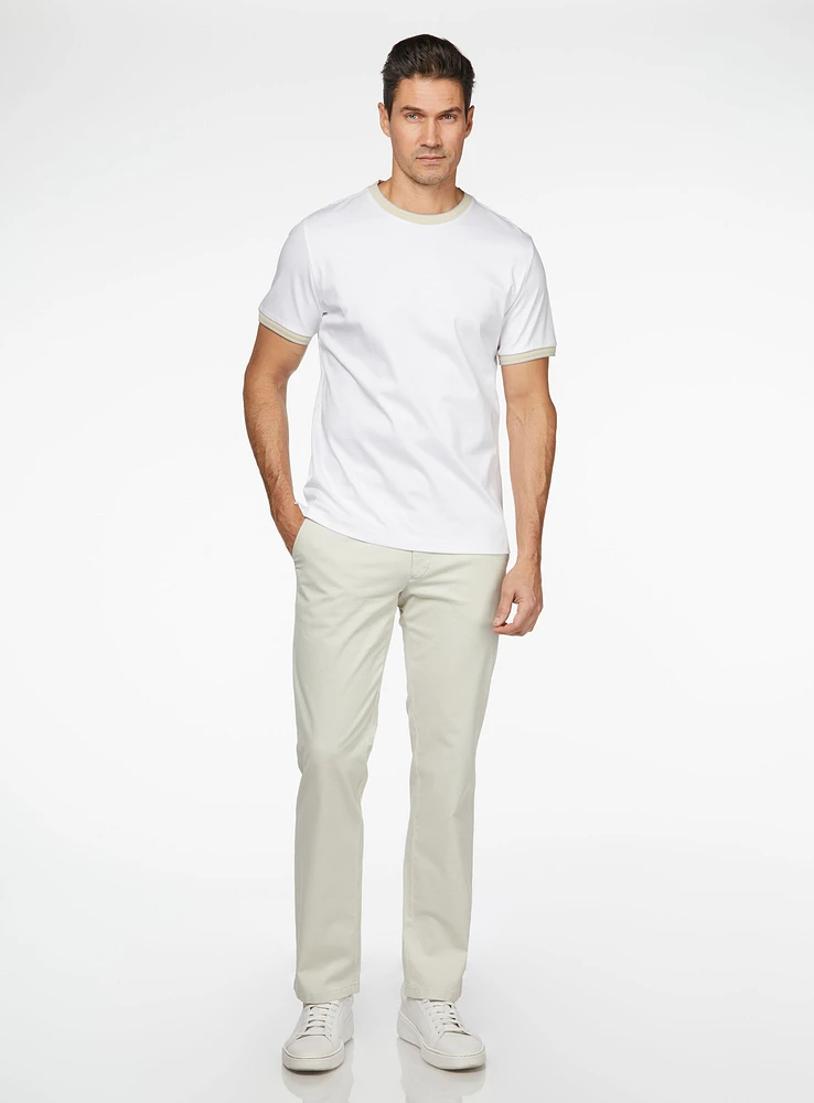 Chino beige à carreaux