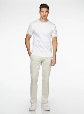 Chino beige à carreaux