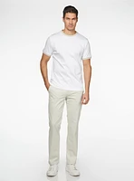 Chino beige à carreaux
