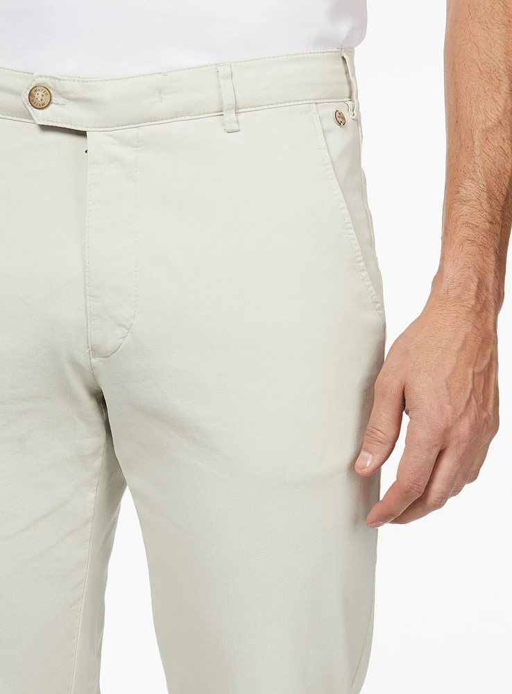 Chino beige à carreaux