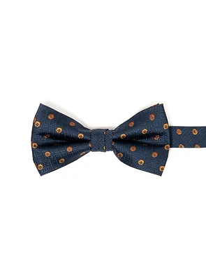 Noeud papillon marine à pois cognac