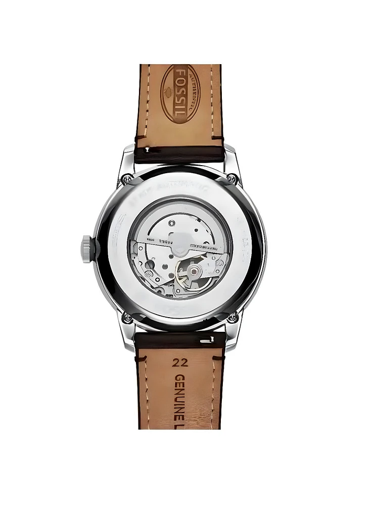 Montre automatique 'Townsman' en cuir brun