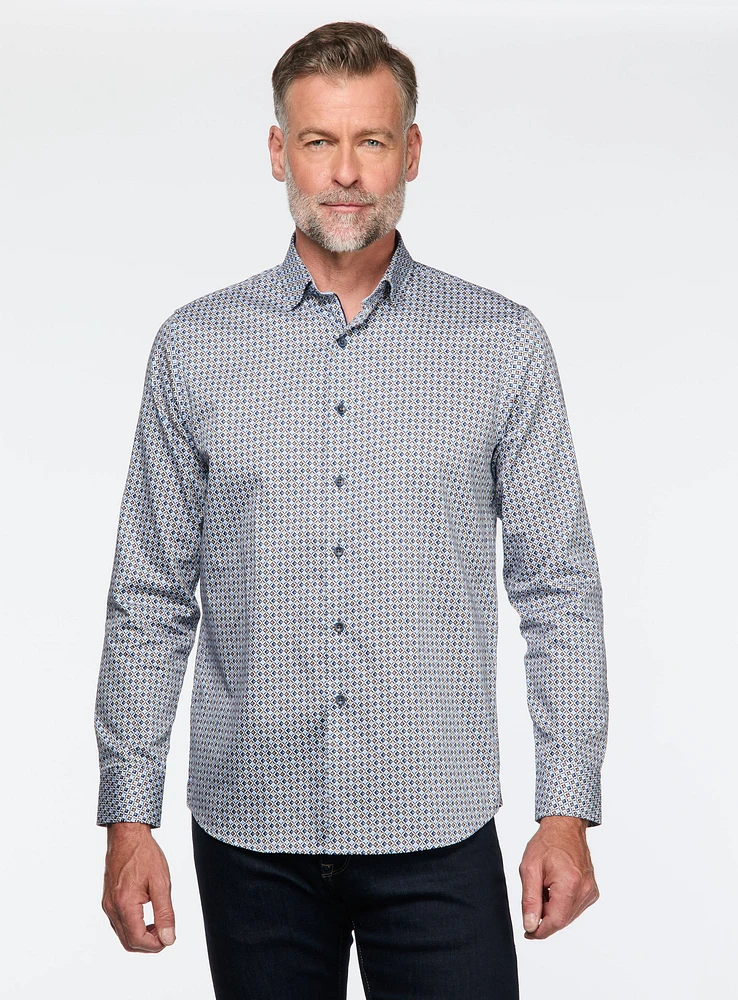Chemise satinée à motif mosaïque