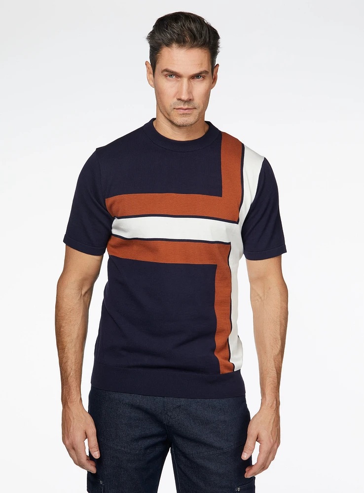 T-shirt à rayures asymétrique