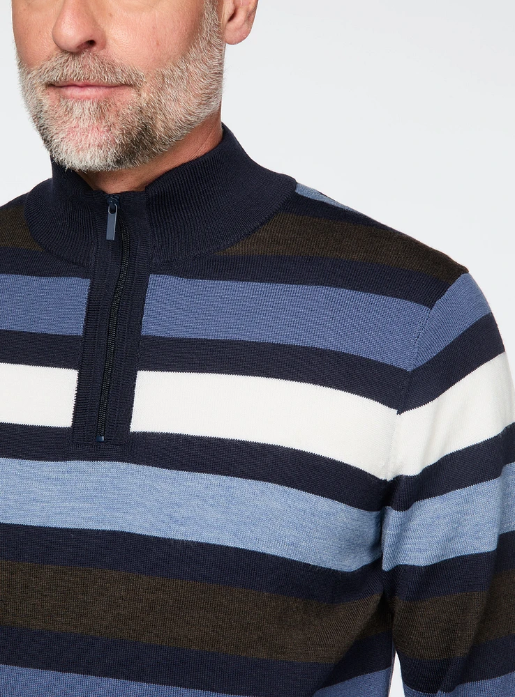 Blue and Brown Striped Sweater