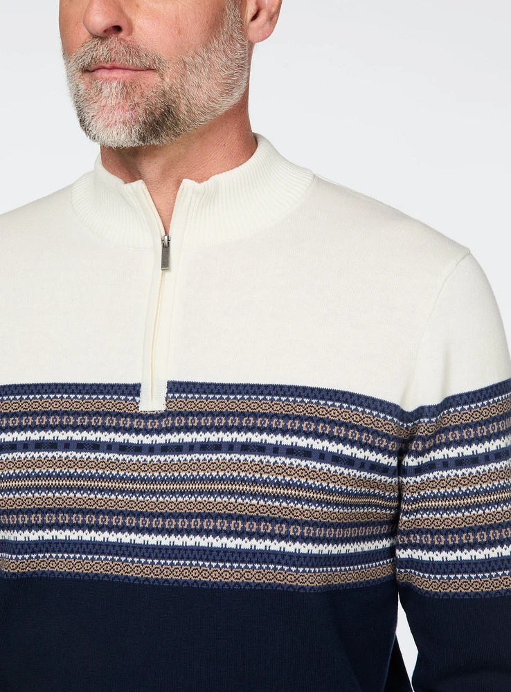 Navy and White Fair Isle Sweater