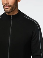 Black Merino Wool Cardigan