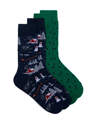 Duo de chaussettes à motif de noël