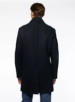 Raw Edges Navy Overcoat