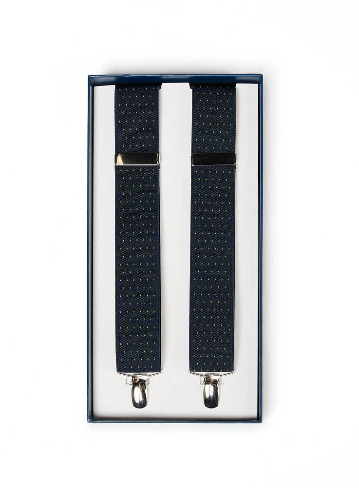 Dotted Black Crossed Suspender