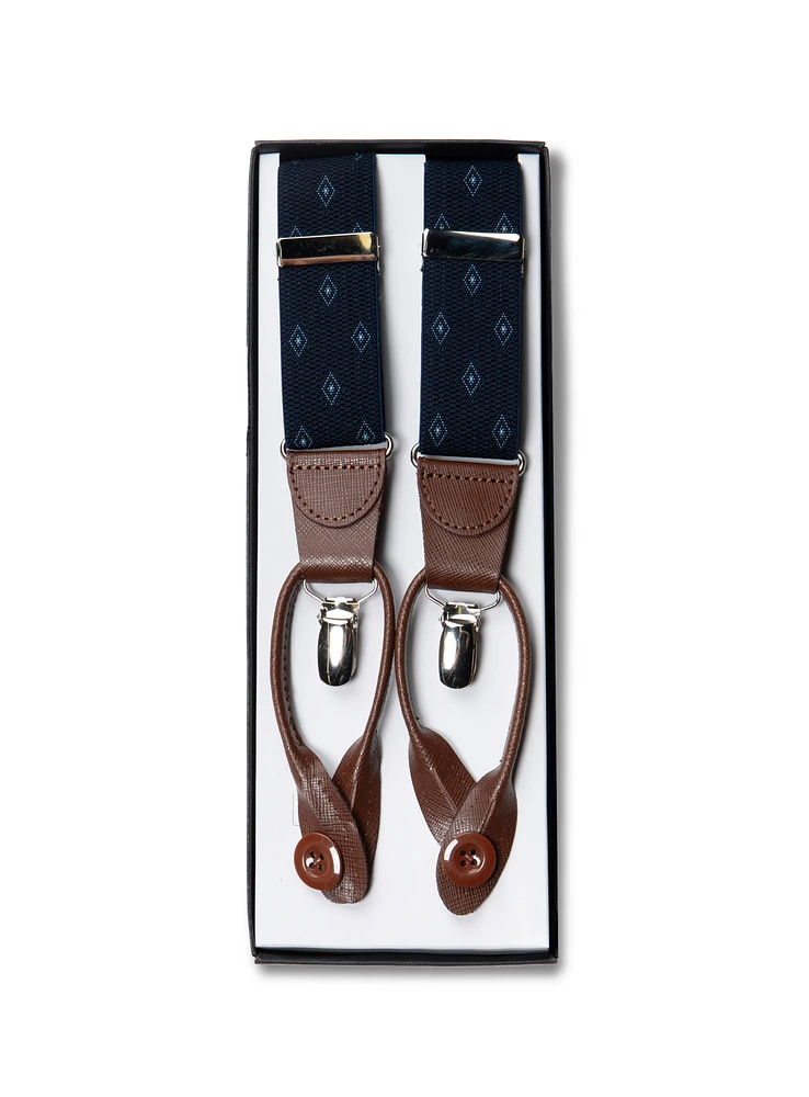 Cognac Diamond Crossed Suspender