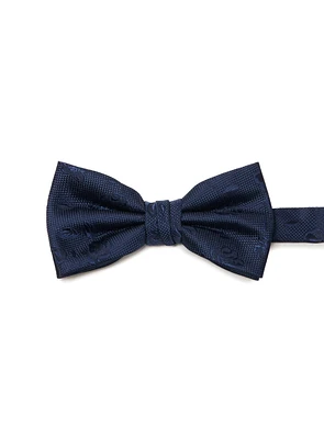 Navy Tonal Floral Bow Tie