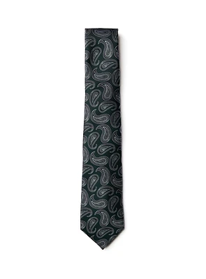 Cravate verte à motif paisley