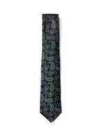 Cravate verte à motif paisley
