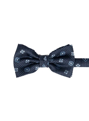 Noeud papillon bleu à médaillons