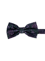 Noeud papillon à fleurs vertes et mauves