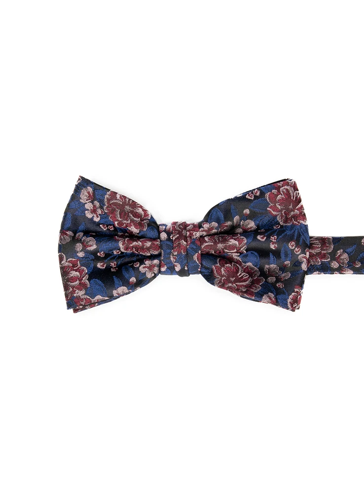 Noeud papillon à fleurs roses