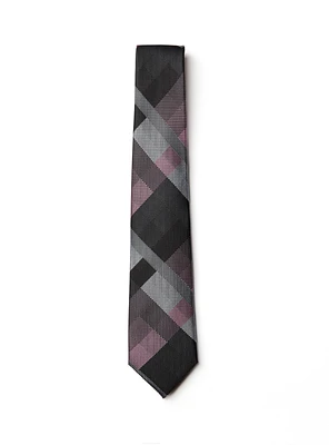 Pink Geometric Patterned Tie